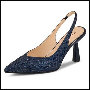 Kitten Heels Pumps Slingback Rhinestone Pearls Stiletto Sparkly Bridal Wedding